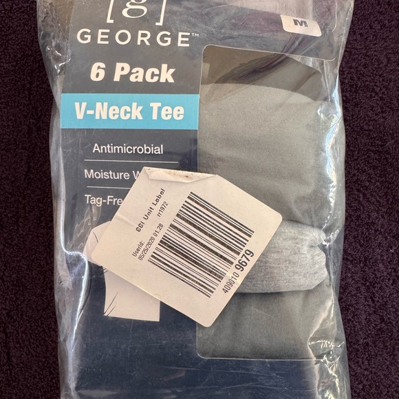 George Light Gray V-Neck Tee 6 Pack - Picture 1 of 3